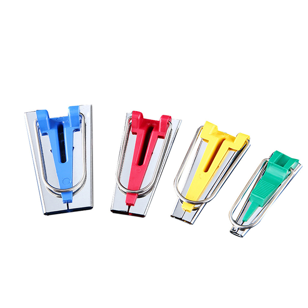 Multifunction Sewing Fold Bias Tape Makers Kits 6//12//18//25mm 4 Size Fabric Bias Tape Maker Folder Kit DIY Sewing Quilting Binding Tool Hongzer Tape Maker